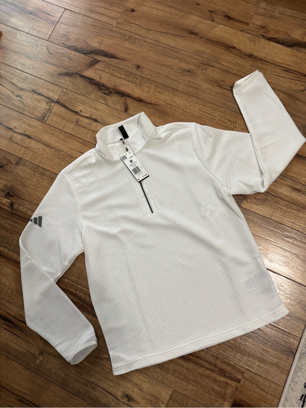 adidas White Quarter-Zip Pullover